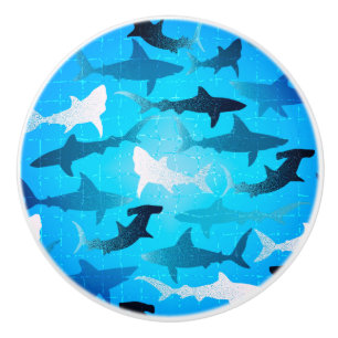 Bouton De Porte En Céramique requins! -