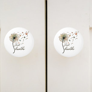 Bouton De Porte En Céramique Respire juste le Dandelion
