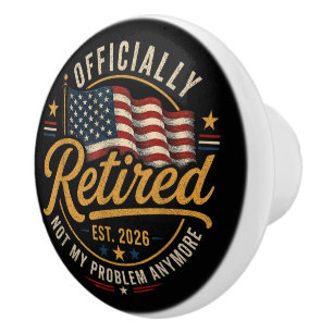 Bouton De Porte En Céramique Retraite 2026 Plus Mon Problème Drapeau US