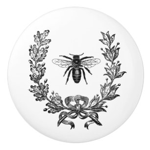 Bouton De Porte En Céramique Rétro abeille vintage et guirlande avec l'arc