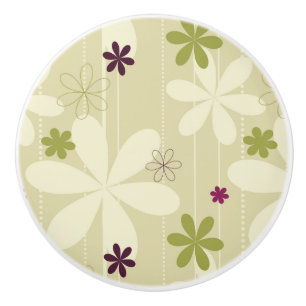 Bouton De Porte En Céramique Rétro arrière - plan floral