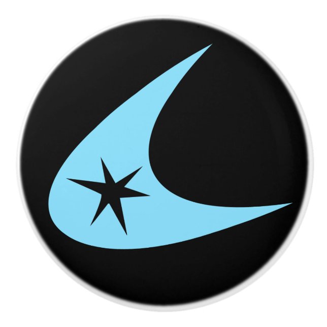 Bouton De Porte En Céramique Retro Boomerang (Devant)