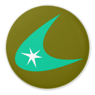 Bouton De Porte En Céramique Retro Boomerang