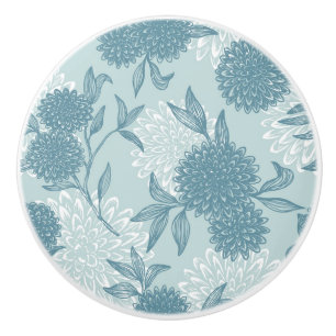 Bouton De Porte En Céramique Rétro motif floral 2 2