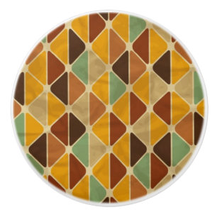 Bouton De Porte En Céramique Rétro motif géométrique 3
