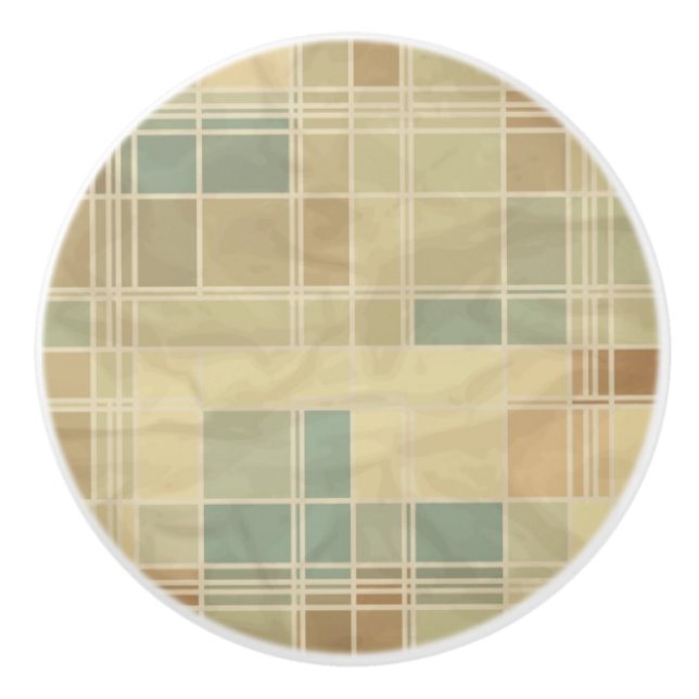 Bouton De Porte En Céramique Rétro motif géométrique 6 (Devant)