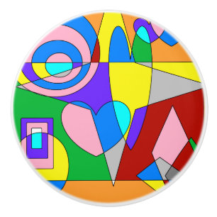 Bouton De Porte En Céramique Rétro résumé coloré
