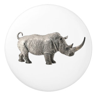 Bouton De Porte En Céramique Rhino Africain animal Jungle Drag
