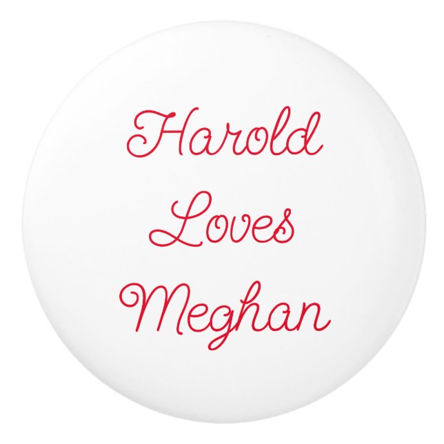 Bouton De Porte En Céramique Romantique rouge et blanc (Devant)