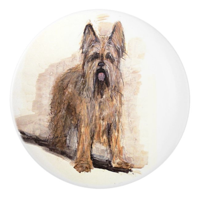 Bouton De Porte En Céramique Ron Hevener. . . "Briard". . . (Devant)