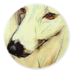 Bouton De Porte En Céramique Ron Hevener Greyhound Dog