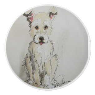 Bouton De Porte En Céramique Ron Hevener Scruter Puppy