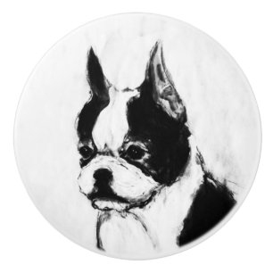 Bouton De Porte En Céramique Ron Hevener Touch de la classe Boston Terrier