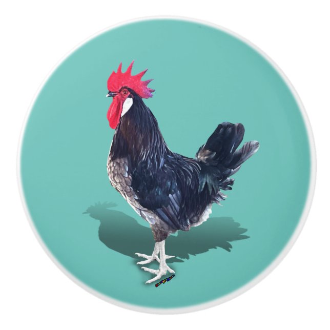 Bouton De Porte En Céramique Rooster de Minorque (Devant)