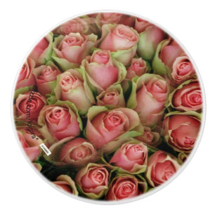 BOUTON DE PORTE EN CÉRAMIQUE ROSE