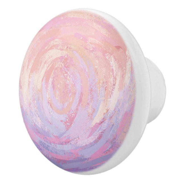 Bouton De Porte En Céramique Rose et puant (Droite)