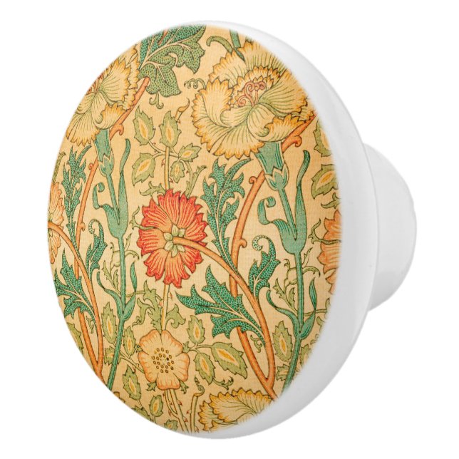 Bouton De Porte En Céramique Rose et Rose par William Morris  (Droite)