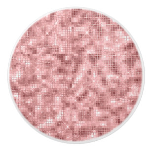 Bouton De Porte En Céramique Rose étincelant or rose luxueux Étincelant Girly
