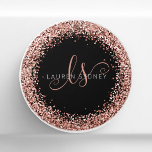 Bouton De Porte En Céramique Rose Gold Brushed Metal Glitter