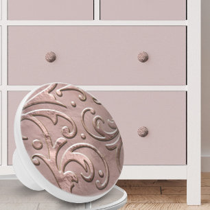 Bouton De Porte En Céramique Rose Gold Pâle Floraison