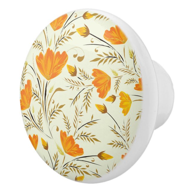 Bouton De Porte En Céramique Rose jaune (Droite)