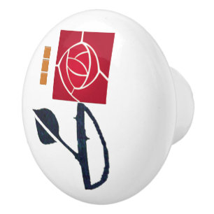 Bouton De Porte En Céramique Rose Mission Classique Arts & Crafts