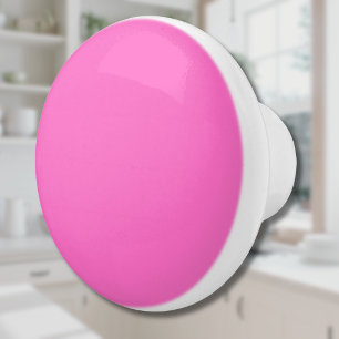 Bouton De Porte En Céramique Rose Néon Uni Classique
