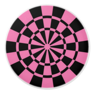 Bouton De Porte En Céramique rose, noir