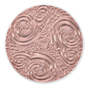 Bouton De Porte En Céramique Rose or rose élégant victorien art nouveau