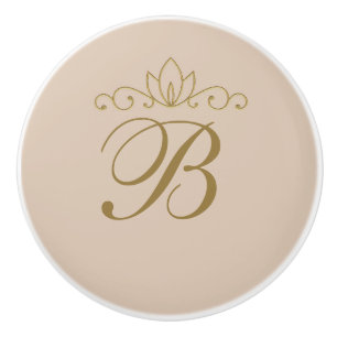 Bouton De Porte En Céramique Rose Pâle & Or Élégant Chic Décor Personnalisé Gla
