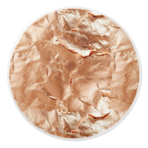 Bouton De Porte En Céramique Rose Peach Gold Glam