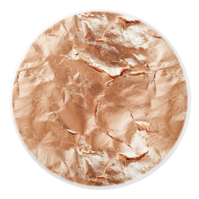 Bouton De Porte En Céramique Rose Peach Gold Glam (Devant)