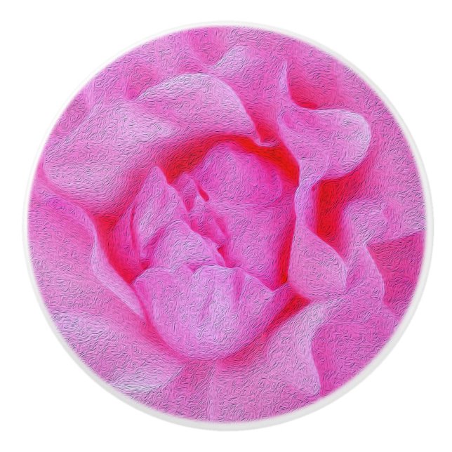 Bouton De Porte En Céramique rose rose (Devant)