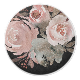 Bouton De Porte En Céramique Rose rose glitter roses fleurs sombres glamour élé