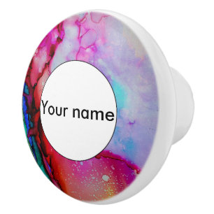 Bouton De Porte En Céramique Rose rouge violet vert