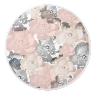 Bouton De Porte En Céramique Roses roses et noirs chics