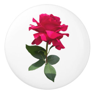 Bouton De Porte En Céramique Rouge
