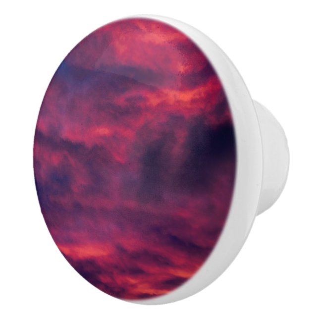 Bouton De Porte En Céramique rouge d'août (Droite)