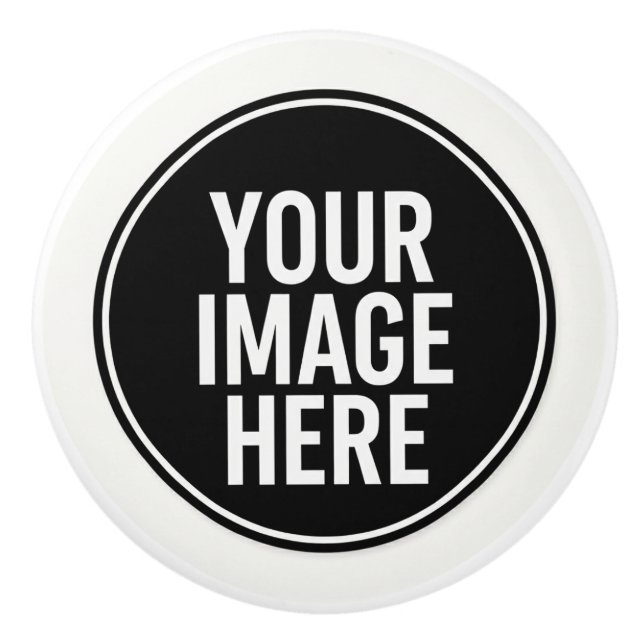 Bouton De Porte En Céramique Round Photo Upload Cabinet Knob Pull (Devant)