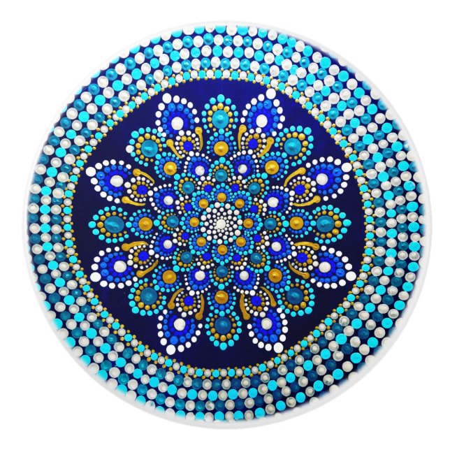 Bouton De Porte En Céramique Royal Blue Ceramic Knob (Devant)