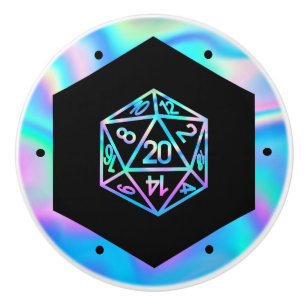 Bouton De Porte En Céramique RPG Crit AF Holo Retro PnP Tabletop Gamer Dice