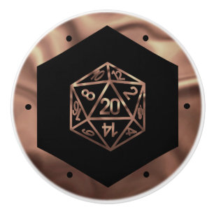 Bouton De Porte En Céramique RPG Crit AF   Rosegold Tabletop Roleplayer Dice