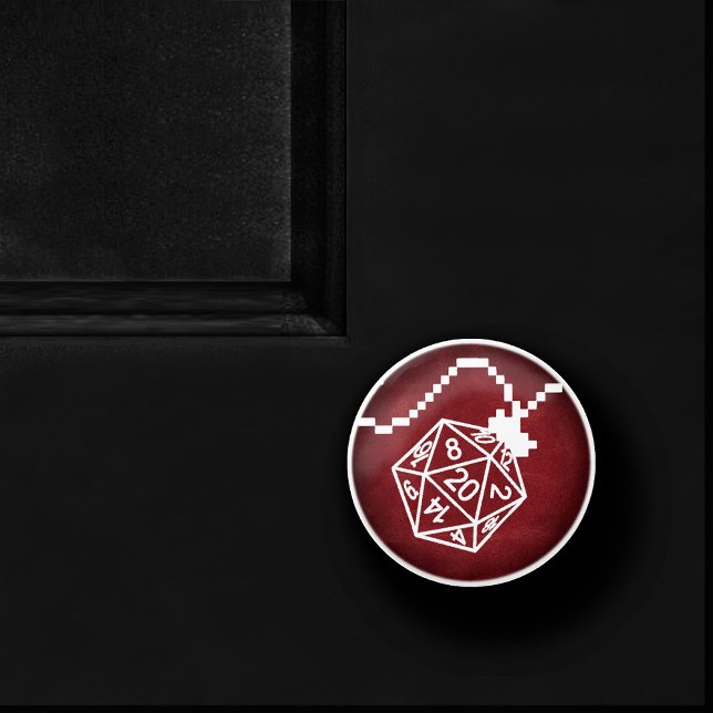 Bouton De Porte En Céramique RPG Lights rouge | Imaginaire Tabletop Retro Gamer (Créateur téléchargé)