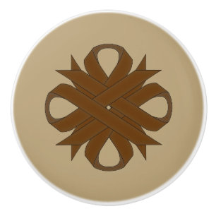 Bouton De Porte En Céramique Ruban Brown de trèfle par Kenneth Yoncich