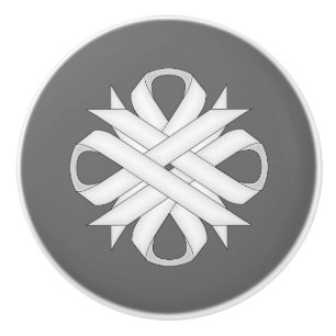 Bouton De Porte En Céramique Ruban de trèfle blanc par Kenneth Yoncich