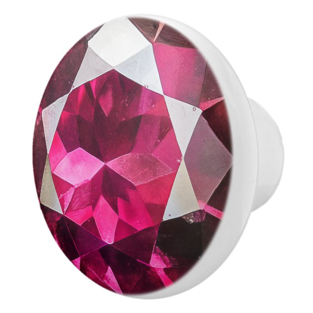 Bouton De Porte En Céramique Ruby Gemstone Motif (Droite)