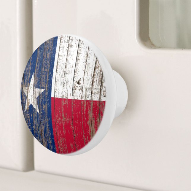 Bouton De Porte En Céramique Russe Bois Western Pays Lone Star Texas Drapeau (Rustic Wood Western Country Lone Star Texas Flag Ceramic Knob)