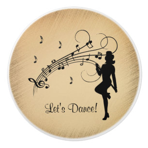 Bouton De Porte En Céramique Rustic High Step Dancing to the Music Personnalis
