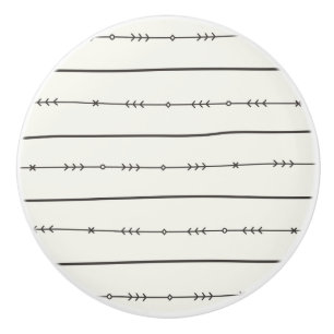 Bouton De Porte En Céramique Rustique Boho Chic tendance moderne Arrow ivoire