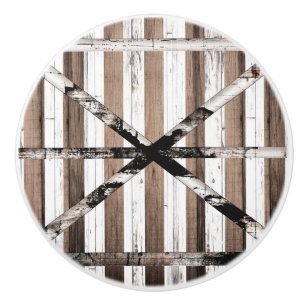 Bouton De Porte En Céramique Rustique Multi Bois Blanc et Brown Porte de la gra